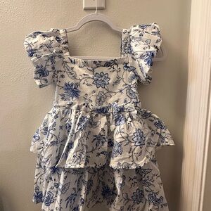 Janie and Jack Blue and White Floral Dress NWT 5